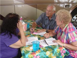 Bill taught Jean the Gospel.